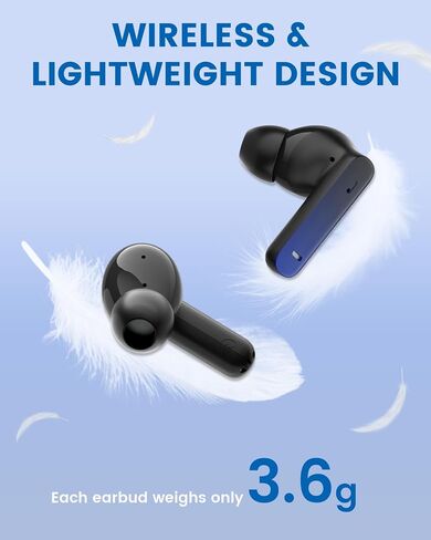 Small Headphones True Wireless Earbuds, in-Ear Earphones 35H Playtime with Charging Case, Built-in Microphone, Clear Stereo Sound, Mini Sports Ear Buds V5.3 Headset for iOS Android, Black in Saudi Arabia