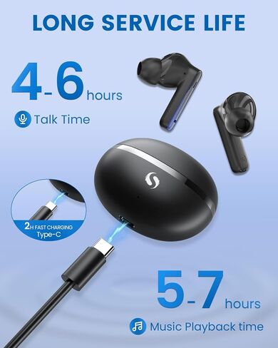 Small Headphones True Wireless Earbuds, in-Ear Earphones 35H Playtime with Charging Case, Built-in Microphone, Clear Stereo Sound, Mini Sports Ear Buds V5.3 Headset for iOS Android, Black in Saudi Arabia