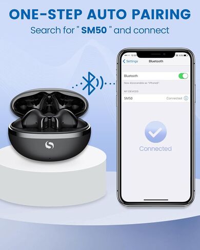 Small Headphones True Wireless Earbuds, in-Ear Earphones 35H Playtime with Charging Case, Built-in Microphone, Clear Stereo Sound, Mini Sports Ear Buds V5.3 Headset for iOS Android, Black in Saudi Arabia
