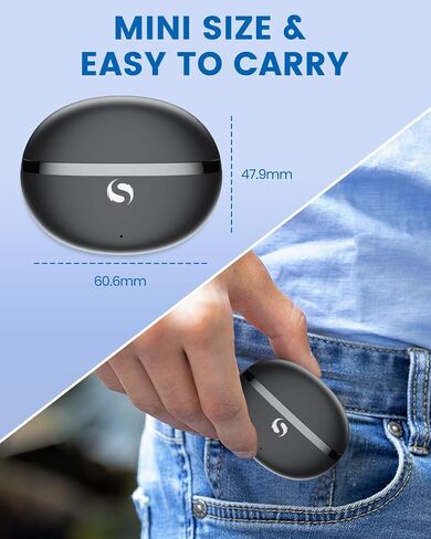 Small Headphones True Wireless Earbuds, in-Ear Earphones 35H Playtime with Charging Case, Built-in Microphone, Clear Stereo Sound, Mini Sports Ear Buds V5.3 Headset for iOS Android, Black in Saudi Arabia