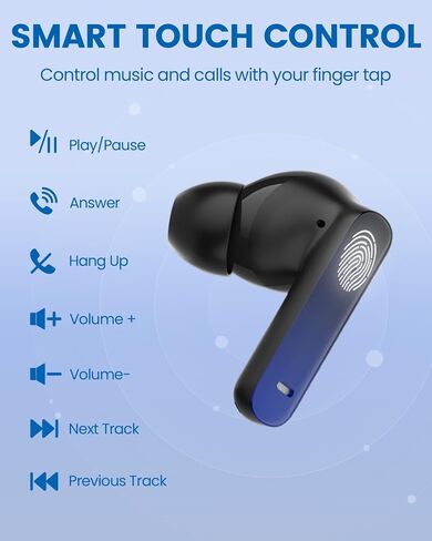 Small Headphones True Wireless Earbuds, in-Ear Earphones 35H Playtime with Charging Case, Built-in Microphone, Clear Stereo Sound, Mini Sports Ear Buds V5.3 Headset for iOS Android, Black in Saudi Arabia