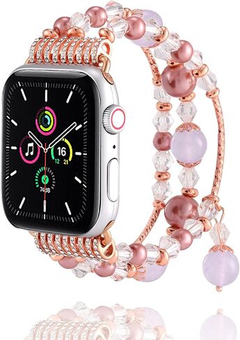 Boho Beaded Bracelet Compatible with Apple Watch Band 38mm 40mm 41mm 42mm 44mm 45mm 49mm Women Men, Bohemian Vintage Western Stretchy Strap for iWatch Band Series 10 9 8 7 6 5 4 3 2 1 SE Ultra 2 in Saudi Arabia