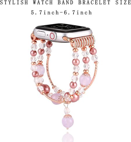 Boho Beaded Bracelet Compatible with Apple Watch Band 38mm 40mm 41mm 42mm 44mm 45mm 49mm Women Men, Bohemian Vintage Western Stretchy Strap for iWatch Band Series 10 9 8 7 6 5 4 3 2 1 SE Ultra 2 in Saudi Arabia