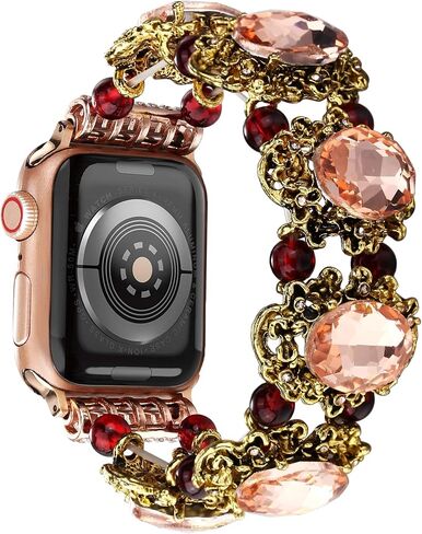 Boho Beaded Bracelet Compatible with Apple Watch Band 38mm 40mm 41mm 42mm 44mm 45mm 49mm Women Men, Bohemian Vintage Western Stretchy Strap for iWatch Band Series 10 9 8 7 6 5 4 3 2 1 SE Ultra 2 in Saudi Arabia