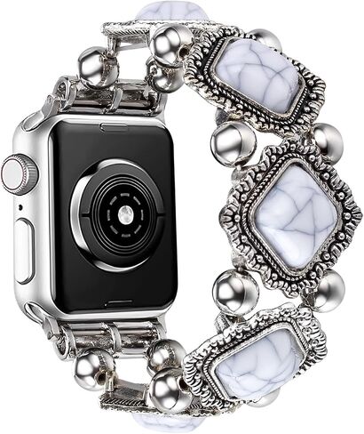 Boho Beaded Bracelet Compatible with Apple Watch Band 38mm 40mm 41mm 42mm 44mm 45mm 49mm Women Men, Bohemian Vintage Western Stretchy Strap for iWatch Band Series 10 9 8 7 6 5 4 3 2 1 SE Ultra 2 in Saudi Arabia