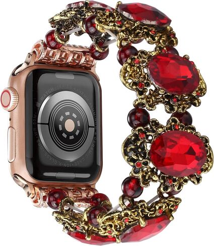 Boho Beaded Bracelet Compatible with Apple Watch Band 38mm 40mm 41mm 42mm 44mm 45mm 49mm Women Men, Bohemian Vintage Western Stretchy Strap for iWatch Band Series 10 9 8 7 6 5 4 3 2 1 SE Ultra 2 in Saudi Arabia