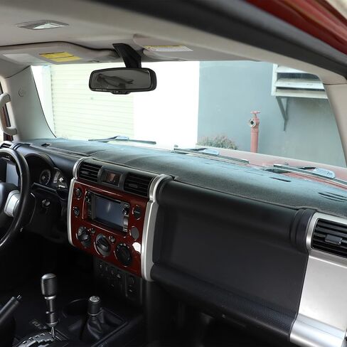 LLKUANG لسيارة Toyota FJ Cruiser 2007-2021 سجادة تيريلين داشمات داشمات داش، غطاء لوحة قيادة السيارة، وسادة تظليل الشمس، ملحقات لوحة داش مضادة للانزلاق (محرك اليد اليسرى) in Kuwait
