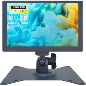 7 inch Touch Security Monitor & Displays, HD/BNC/AV/VGA/USB Input, 1024 * 600 Resolution, Built-in Dual Speakers Portable LCD Touch Monitor, Suitable for Game PC DVD DSLR CCTV