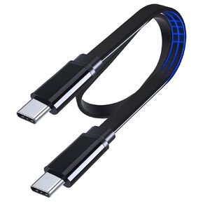 Flat USB C to USB C PD 60W Type C Charger Cable for iPhone 16 Plus/15 Pro Max,MacBook Air,iPad Pro,iPad Air 5,iPad Mini 6| Galaxy S24 S23 S22 S21 S20 FE A53 A54 | Pixel 9 Pro XL 8 8A 7 6 Pro