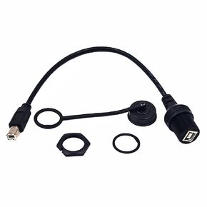 0.3 Meter USB Type B 2.0 Mount Cable, USB B Male to Female Flush Panel Mount Extension Cord for Car Truck Boat Motorcycle Dashboard, Sync Printing and Data Transferring (USB B 2.0)