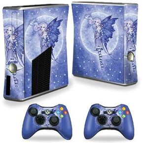 MightySkins Skin Compatible with Xbox 360 S Console - Moon and Stars | Protective, Durable, and Unique Vinyl Decal wrap Cover | Easy to Apply, Remove, and Change Styles | Made in The USA