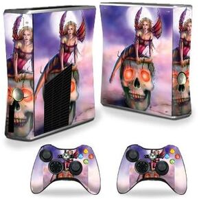 MightySkins Skin Compatible with Xbox 360 S Console - Death Pixie | Protective, Durable, and Unique Vinyl Decal wrap Cover | Easy to Apply, Remove, and Change Styles | Made in The USA