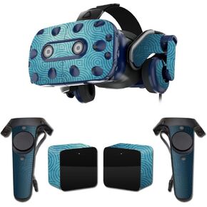 MightySkins Skin Compatible with HTC Vive Pro VR Headset - Blue Swirls | Protective, Durable, and Unique Vinyl Decal wrap Cover | Easy to Apply, Remove, and Change Styles | Made in The USA
