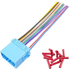 Jayubein Radio Wiring Harness Replacement for Honda-Accord-Civic-CRV-Odyssey-Insight-Pilot-Element-Ridgeline 20Pin Stereo Wire Harness Connector with Radio Antenna Adapter