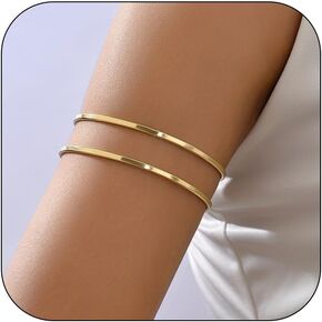 Minimalist Arm Cuff for Women Gold Arm Cuff Upper Arm Cuff Bracelet Dainty Layered Arm Bangle Armband Armlet Silver Arm Cuff Jewelry for Teen Girls