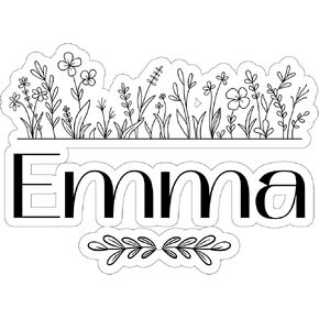Emma Name Sticker Weatherproof Souvenir Decal Vinyl Small Waterproof for Water Bottle Mug Passport Book Scrapbook Notebook Laptop Tumbler Skateboard Computer Phone Size 4" Funny Gift ID44990