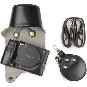 MUZIRI KINOKOO Protective Case Compatible for Sony A7C Alpha 7C and 28-60mm Lens Camera Case with Shoulder Strap and Storage Bag-Coffee