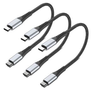 كابل USB C إلى C بطول 6 بوصات، كابل شاحن USB C إلى USB C بطول 0.5 قدم، كابل شاحن PD سريع الشحن من النوع C إلى النوع C بقدرة 60 وات لهاتف Samsung Galaxy S23 Note 20 وMoto G8 وGoogle Pixel وiPhone 15 Pro Max