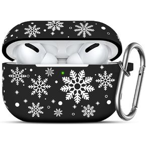 Christmas Two Tone Engraved Case for AirPods Pro Case 2nd 1st Generation Case Cover, TOYOUTHS Cute Holiday Soft Silicone Skin Full Protective Cover for Apple Airpods Pro 2/Pro Case Women Men