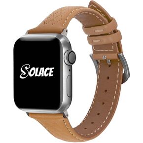 Solace Bands Allura Leather Watch Band - Compatible with Apple Watch Bands for Women and Men, Leather Watch Band for 38mm 40mm 41mm 42mm 44mm 45mm 49mm Ultra, SE and Series 8 7 6 5 4 3 2 1