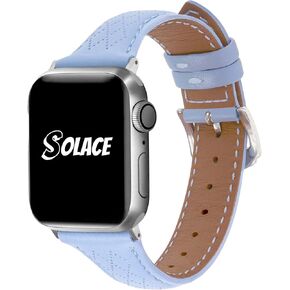 سوار ساعة Solace Bands Allura من الجلد - متوافق مع أحزمة ساعة Apple للنساء والرجال، سوار ساعة جلدي لـ 38 ملم 40 ملم 41 ملم 42 ملم 44 ملم 45 ملم 49 ملم الترا، SE والسلسلة 8 7 6 5 4 3 2 1