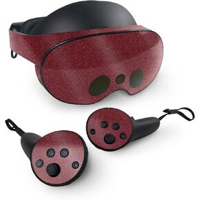 MightySkins Glossy Glitter Skin Compatible with Meta Quest Pro - Solid Burgundy | Protective, Durable High-Gloss Glitter Finish | Easy to Apply, Remove, and Change Styles | Made in The USA