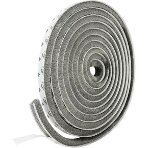 Weather Stripping Self-Adhesive Seal Strip for Doors, Windows Brush Door Insulation Strip Soundproof, Windproof, Dustproof Draft Stopper 0.35"W x 0.35" H, 39.3Ft