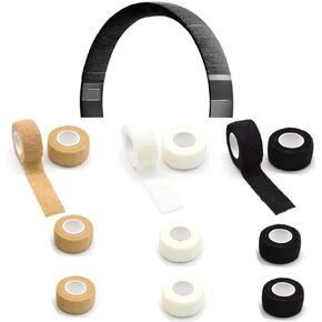 12 Pack Headphone Headband Cover DIY Self Adhesive Bandage Wrap Tape Sleeve Replacement 1" x 5 Yards Universal Protective Case for Headset Head Band Cushion Pad Sports Athletic