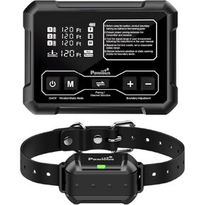 Pawious Wireless Dog Fence - High Precision Containment System for Up to 1 Acre, Indoor & Outdoor, Medium to Large Dogs 6-23in, Rechargeable, Waterproof, Portable - Real-Time Distance Monitoring