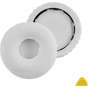 Geekria QuickFit Replacement Ear Pads for Beats Solo Wireless (Solo-Bluetooth) (810-00012-00) (810-00012-01) Headphones Ear Cushions, Headset Earpads, Ear Cups Cover Repair Parts (White)