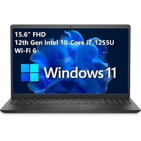 Dell Inspiron 15 3520 15.6" FHD Laptop Computer, 12th Gen Intel 10-Core i7-1255U up to 4.8GHz, 32GB DDR4 RAM, 1TB PCIe SSD, 802.11AC WiFi, Bluetooth, Carbon Black, Windows 11 Home, Tichang