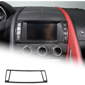 Car Dashboard GPS Navigation Panel Frame For Jaguar F-Type 2013-2024 Central Navigation Screen Panel Trim，Multimedia Control Screen Frame Decoration Cover (Navigation Screen Inner Frame, Carbon Fiber)