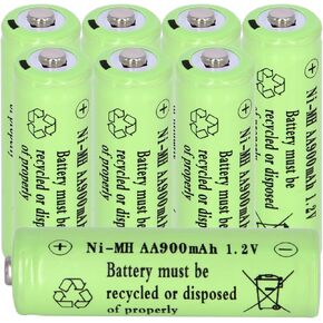 8 Packs Rechargeable AA Batteries 1.2V,Double A 900 mAh 1.2V Pre-Charged High Capacity Solar Lights Battery for Outdoor Solar Lights,Garden Solar Light,Solar lamp Post,String Lights