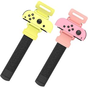 أربطة معصم مطورة من YUANHOT متوافقة مع Switch Dance 2025 2024 2023 2022 2021، أشرطة مرنة قابلة للتعديل لأجهزة تحكم Nintendo Switch & Switch OLED، عبوتان للأطفال والكبار - أرجواني/أخضر in Kuwait