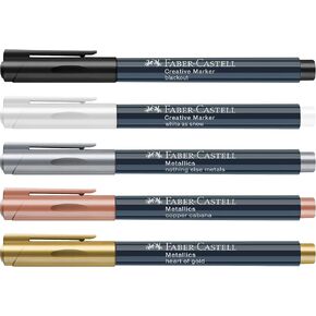 Faber-Castell Metallic Marker Blistercard - Full Range of 6 Colours