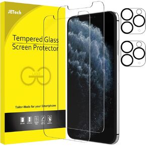 JETech Screen Protector for iPhone 11 Pro Max 6.5-Inch with Camera Lens Protector, Tempered Glass Film, 2-Pack Each