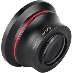 0.39X Wide Angle Lens, 37mm Super Wide Angle Lens for DV Cameras Mobile Phones, Macro and Wide Angle Lens with 37mm Phone Clip