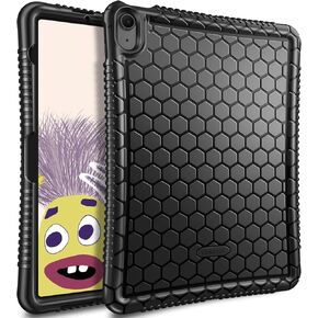 Fintie Case for iPad Air 11-inch M2 (2024), iPad Air 5th Generation (2022) / iPad Air 4th Gen 10.9 Inch - [Honey Comb Series] Lightweight Kids Friendly Shockproof Soft Silicone Cover, Black
