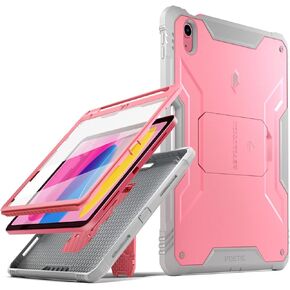 Poetic Revolution Case Designed for iPad 10.9 10th Gen (2022), Full-Body Rugged Shockproof Protective Cover with Kickstand and Built-in-Screen Protector, Only Applicable to iPad 10th Generation, Black