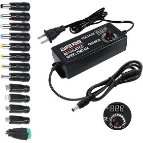 3V ~ 24V 5A 120W Universal Power Supply Universal Power Adapter 3V 5V 6V 9V 12V 15V 16V 18V 19V 20V 24V,100V-240V AC to DC Converter with 5.5x2.5mm 14 Tips for Laptop CCTV Camera