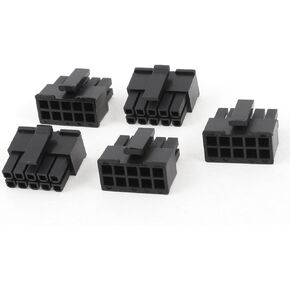 uxcell 5 Pcs 10 Pin Male 3mm Pitch Slot Socket PC PSU Power ATX Connector Black