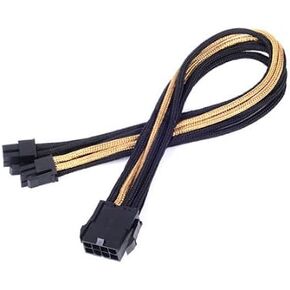 Silverstone Tek Sleeved Extension Power Supply Cable with 1 x 4 Pin to 4 x SATA Connectors (PP07-BTSBG)