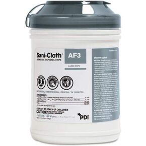 Sani-Cloth AF3 Germicidal Disposable Wipe - Pre-Moitened Surface Disinfecting Wipes, Unscented, Alcohol-Free - Large Canister, 6 in. x 6.75 in., 160 Wipes, 12 Packs, 1920 Total