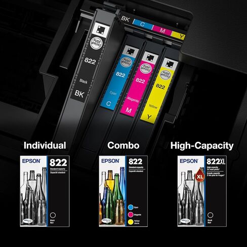 EPSON 822 DURABrite Ultra Ink Standard Capacity Cyan Cartridge (T822220-S) Works with WorkForce Pro WF-3820, WF-3823, WF-4820, WF-4830, WF-4833, WF-4834 in Saudi Arabia