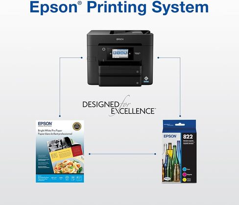 EPSON 822 DURABrite Ultra Ink Standard Capacity Cyan Cartridge (T822220-S) Works with WorkForce Pro WF-3820, WF-3823, WF-4820, WF-4830, WF-4833, WF-4834 in Saudi Arabia