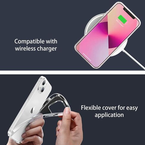 JJGoo Compatible with iPhone 13 Mini Case Clear Soft Transparent Shockproof Protective Slim Thin Bumper Phone Cover for iPhone 13 Mini - 5.4 inch in Kuwait