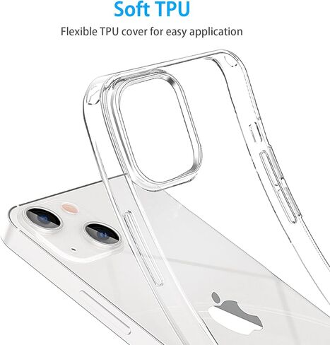 JJGoo Compatible with iPhone 13 Mini Case Clear Soft Transparent Shockproof Protective Slim Thin Bumper Phone Cover for iPhone 13 Mini - 5.4 inch in Kuwait