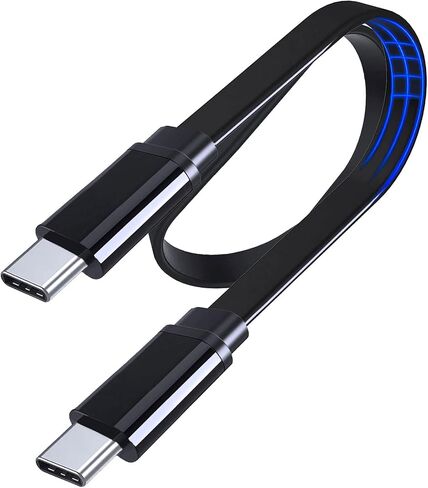 Flat USB C to USB C PD 60W Type C Charger Cable for iPhone 16 Plus/15 Pro Max,MacBook Air,iPad Pro,iPad Air 5,iPad Mini 6| Galaxy S24 S23 S22 S21 S20 FE A53 A54 | Pixel 9 Pro XL 8 8A 7 6 Pro in Saudi Arabia