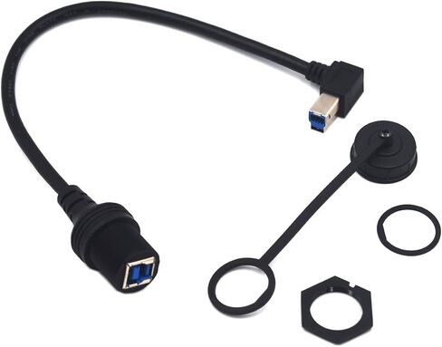 0.3 Meter USB Type B 2.0 Mount Cable, USB B Male to Female Flush Panel Mount Extension Cord for Car Truck Boat Motorcycle Dashboard, Sync Printing and Data Transferring (USB B 2.0) in Saudi Arabia