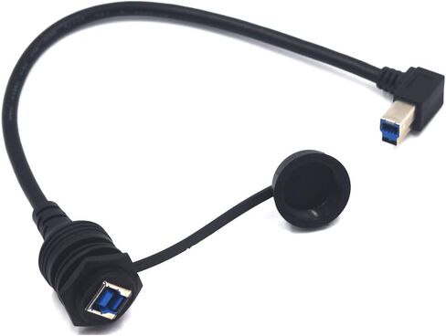 0.3 Meter USB Type B 2.0 Mount Cable, USB B Male to Female Flush Panel Mount Extension Cord for Car Truck Boat Motorcycle Dashboard, Sync Printing and Data Transferring (USB B 2.0) in Saudi Arabia